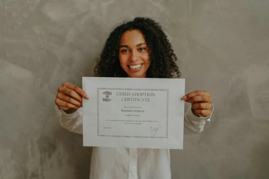 A Woman Holding a Document